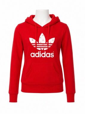 Size Youth XS Adidas Originals Trefoil Pullover Hoodie Red Kids‎ Graphic Logo
